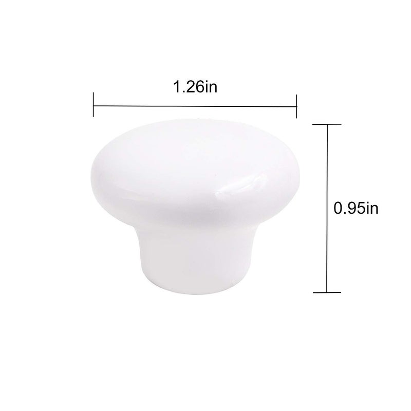 KINJOEK 10 Packs White Ceramic Cabinet Knobs, Vintage Porcelain Cabinet Knobs and Pulls with 0.98 Inch Screws for Kitchen Cabinets Bathroom Dresser Furniture - Image 3